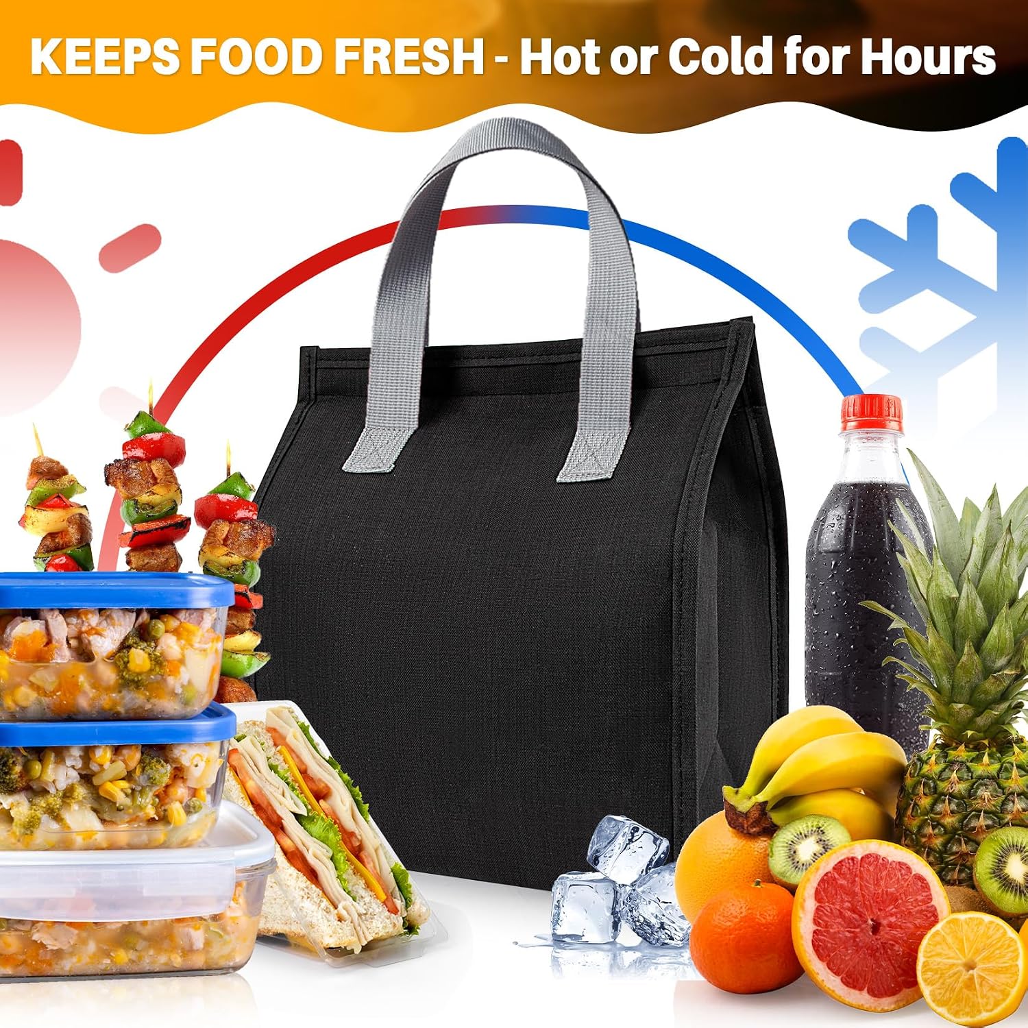 RAINFLOW Insulated Lunch Bag - Thermal Lunch Tote For Office Travel