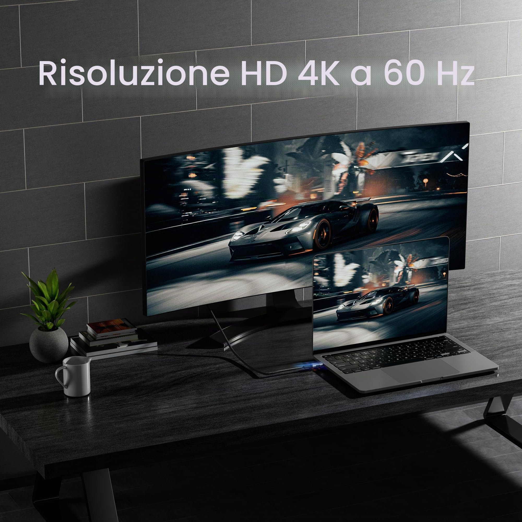cavo USB Type-C lungo 5 metri, 100W Cavo USB Type-C PD 5A Ricarica rapida QC 3.1 Nylon intrecciato, 20Gbps per laptop, telefono cellulare, dispositivi, monitor