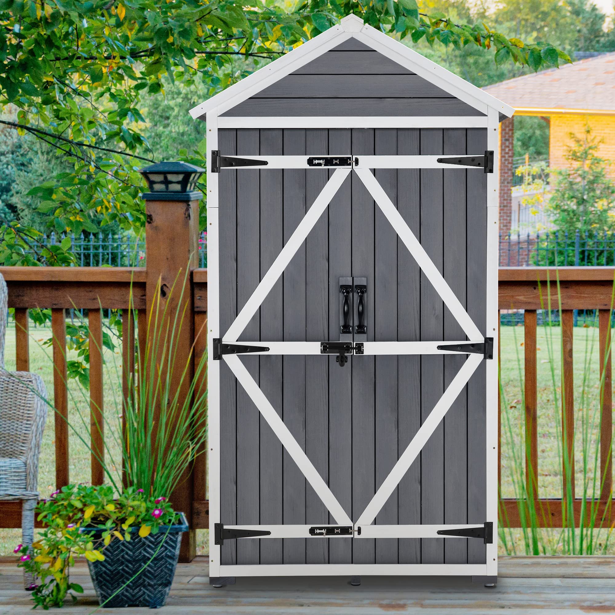 Buy Outdoor Storage Garden Wood Tool Shed, Outside