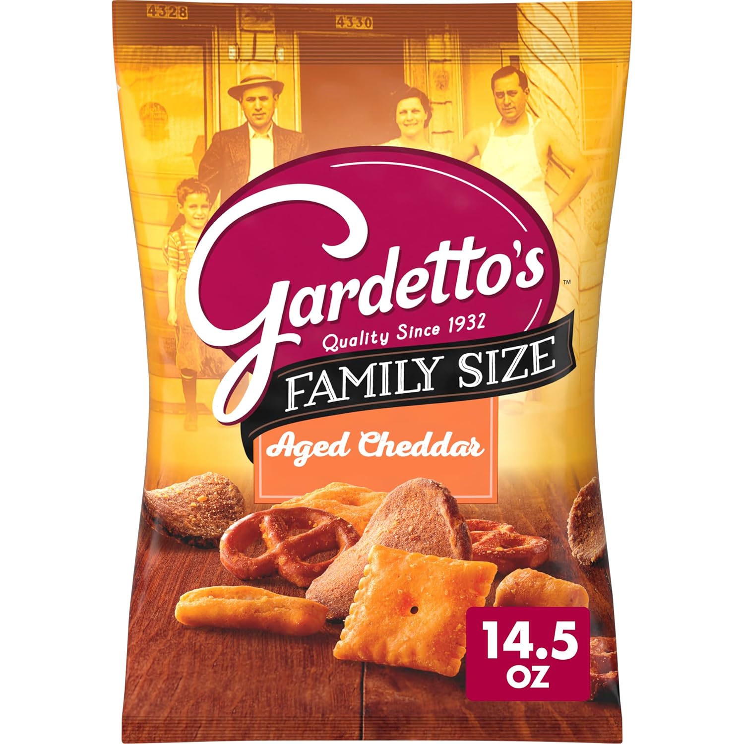Gardetto’s Snack Mix, Aged Cheddar, Pub And Party Mix, Family Size, 14.5 oz Bag