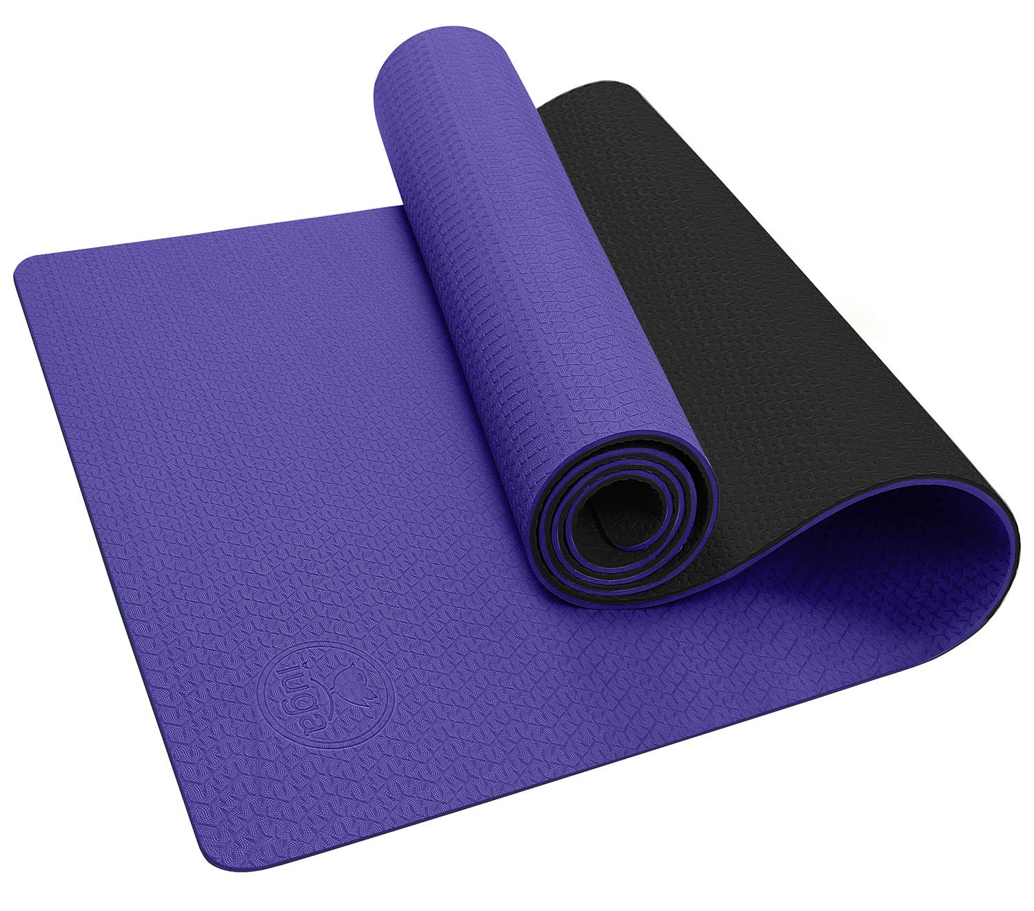 IUGA(Purple) - Yoga Mat Non Slip Textured Surface, Reversible Dual Colour, Eco Friendly Yoga Mat with Carrying Strap, Thick Exercise & Workout Mat for Yoga, Pilates and Fitness (72"x 24"x 6mm)
