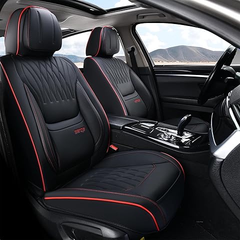 Universal Front Car Seat Covers 2-Piece Set | Waterproof Leather Seat Protectors fo...