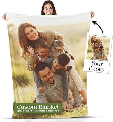 Miniatura 10 de Manta de forro polar personalizada, envía desde Estados Unidos, imprime tu imagen, foto, la mejor manta de recuerdo de felpa divertida y acogedora