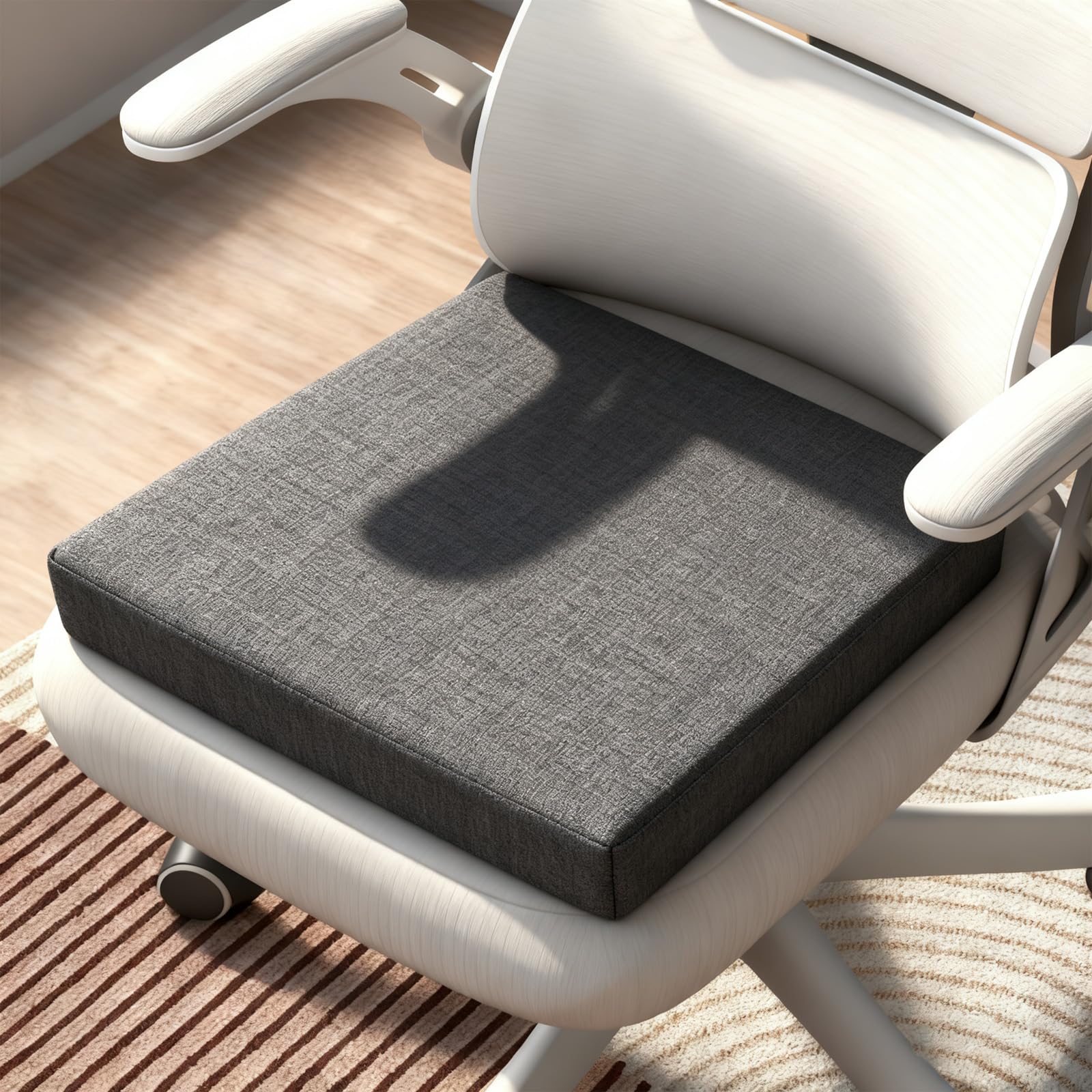 GBKDQQ Coussin rehausseur de siège, 50 x 50 x 10 cm, en mousse à mémoire de forme, coussin de sol pour salon, chaise longue, canapé, fauteuil, bureau (noir)