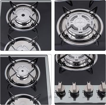 DYRABREST Gas Cooktop 5 Burners Built-in 30.3'' LPG/NG Gas Cooktop Gas Stove Stainless Steel Gas Stove Dual Fuel Sealed Gas Stove, Easy to Clean