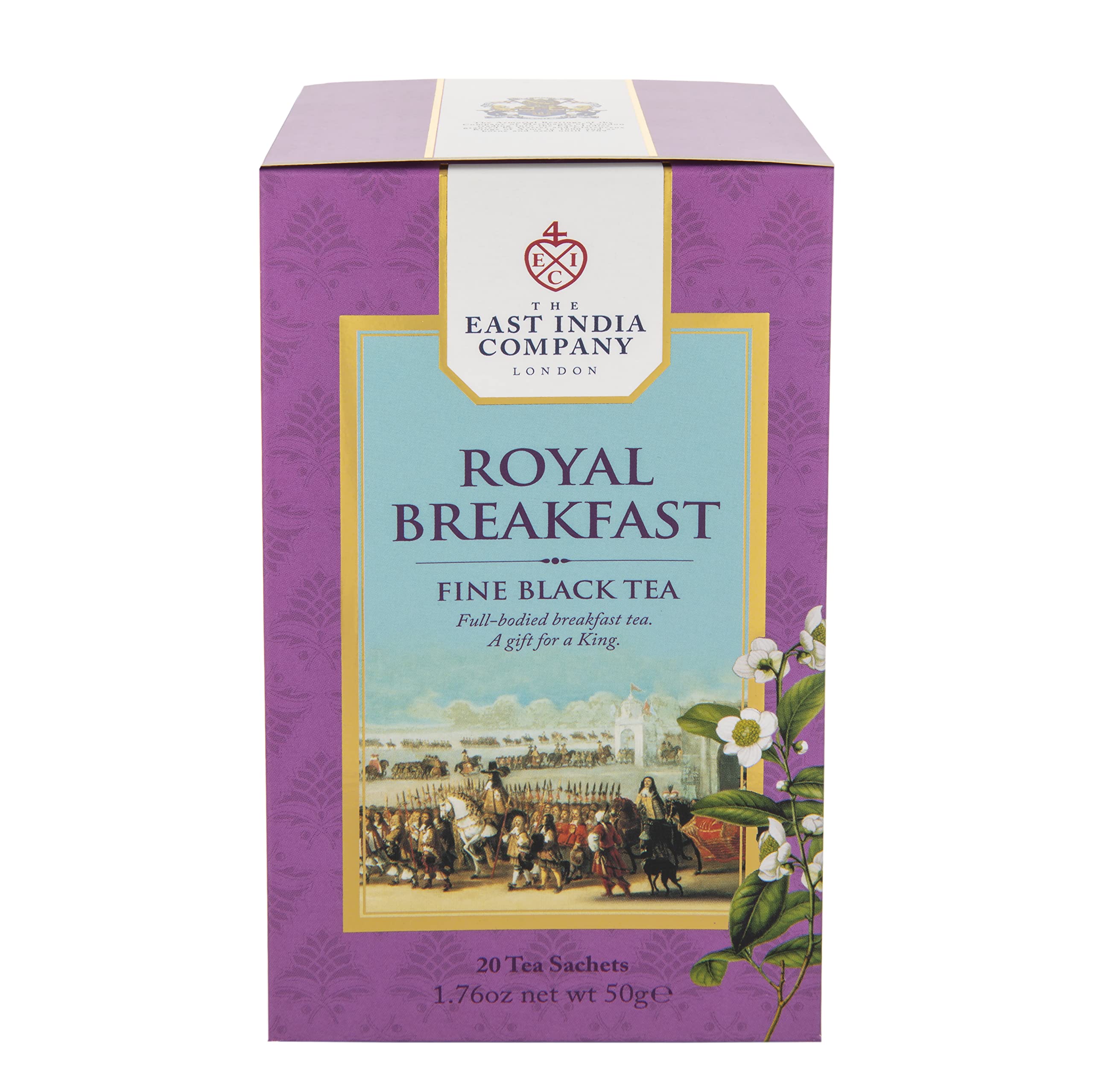 The East India Company Royal Breakfast Black Tea Sachets 2.5 g (Pack of 1, Total 20 Tea Sachets)