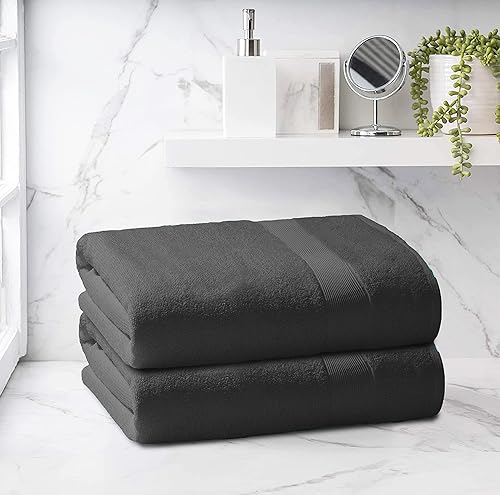 Miniatura 3 de Elvana Home Juego de 2 toallas de baño de algodón de alta calidad, 35 x 70 pulgadas, algodón 100% puro, ideal para uso diario, ultra suave y