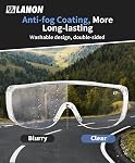 LANON 3 Pack Safety Glasses Over Eyeglasses,ANSI Z87.1 Standard,Anti-Fog & Scratch,Peripheral Protection, High Transmission,Anti-UV,Wrap Around Clear Safety Goggles