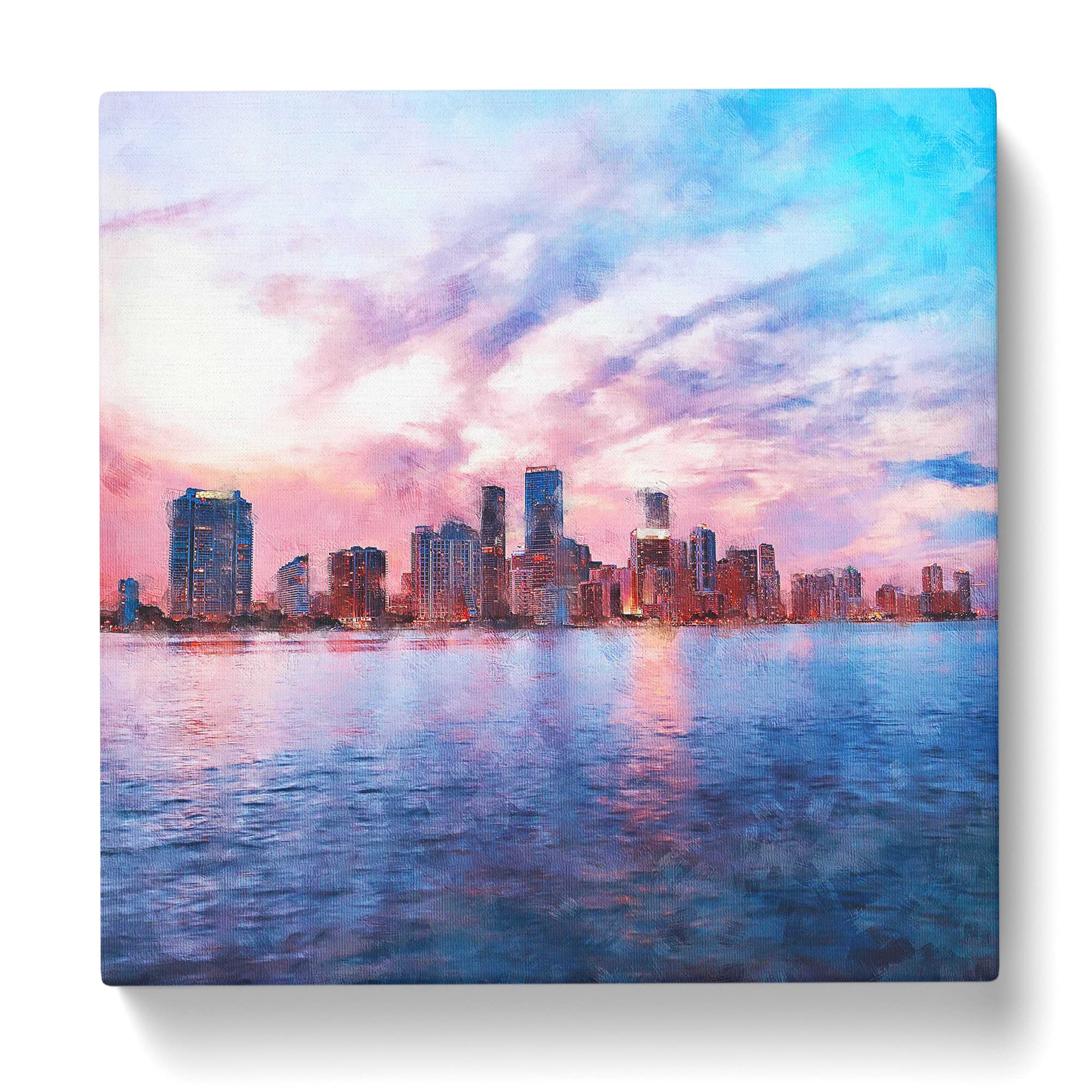 Miami Florida Skyline Canvas Print, Mixed, 35L x 35W cm - Image 3