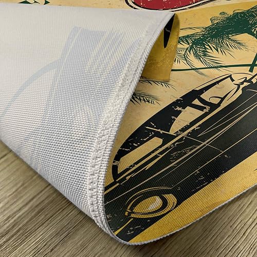 Miniatura 5 de Ambesonne Juego de 4 manteles individuales retro, diseño de bienvenida a California, asiento publicitario de Hollywood con estampado de arte pop,