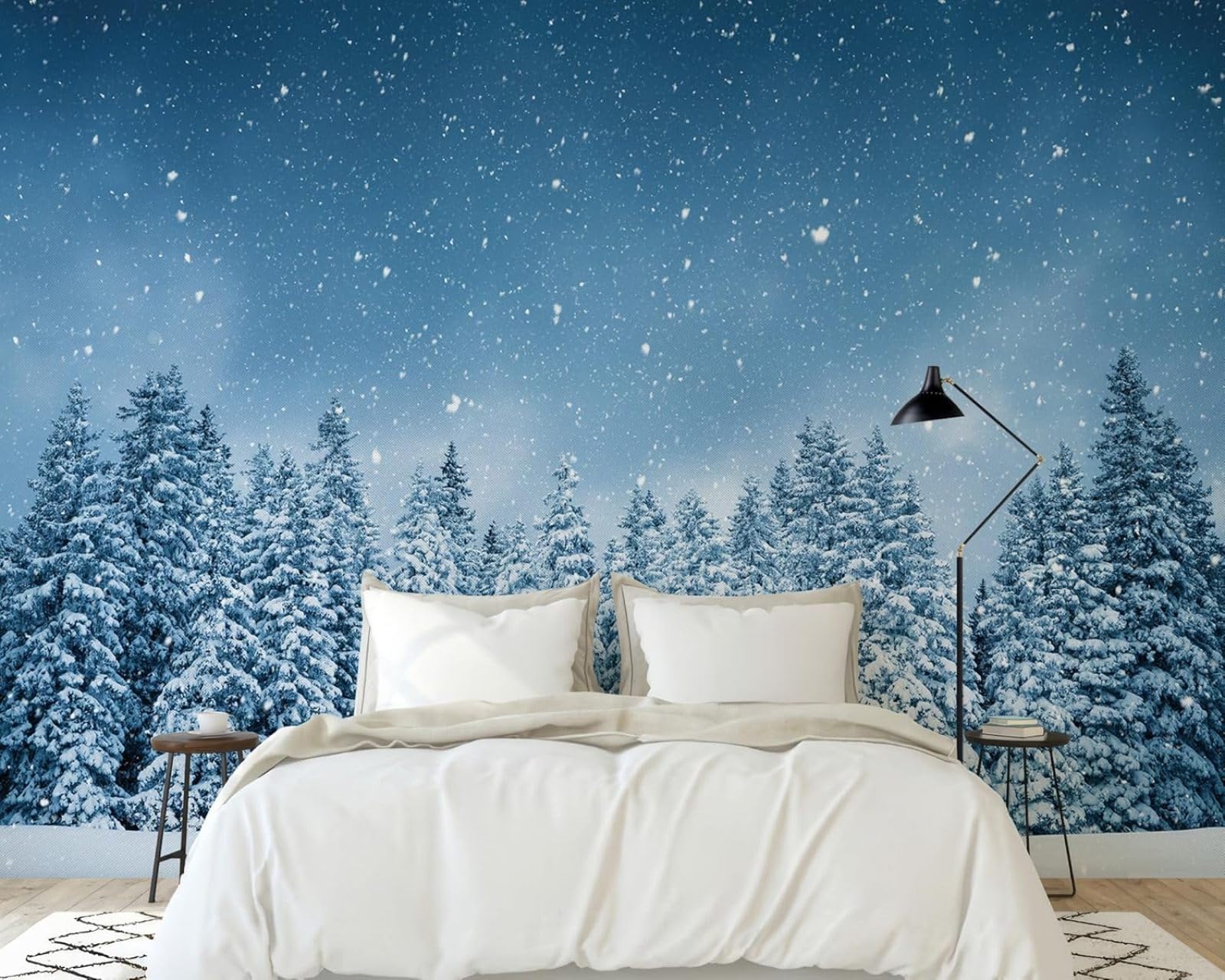 Hgjdjhnf 3D Mural Photo Mural - Wallpaper Winter Landscape Snow Landscape Winter Forest Modern Wall Living Room Bedroom Children's Room Wall Decoration Motif,400Cmx280cm Poster - Wall Sticker - Frameless Picture