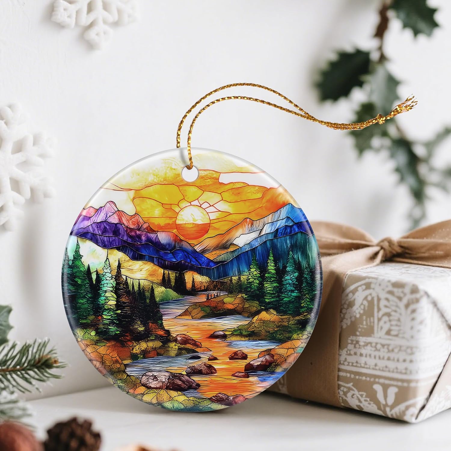 Mountain Range Ornaments, Christmas Ornaments: Christmas Tree Decorations, Holiday Decor, Stocking Stuffers, Gift Ideas, Xmas Gifts & Gifts for Nature Lover - Image 6