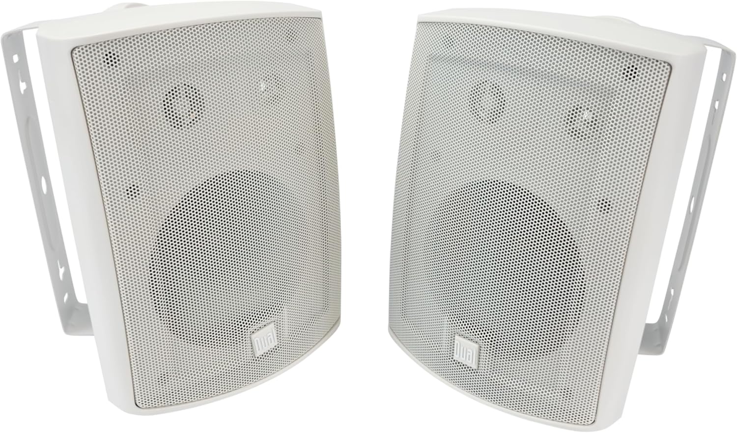 Dual Electronics LU53PW White 3-Way High Performance Outdoor Indoor Speakers DBTMA100 Black Micro Wireless Bluetooth 2 Channel Stereo Class-D Amplifier