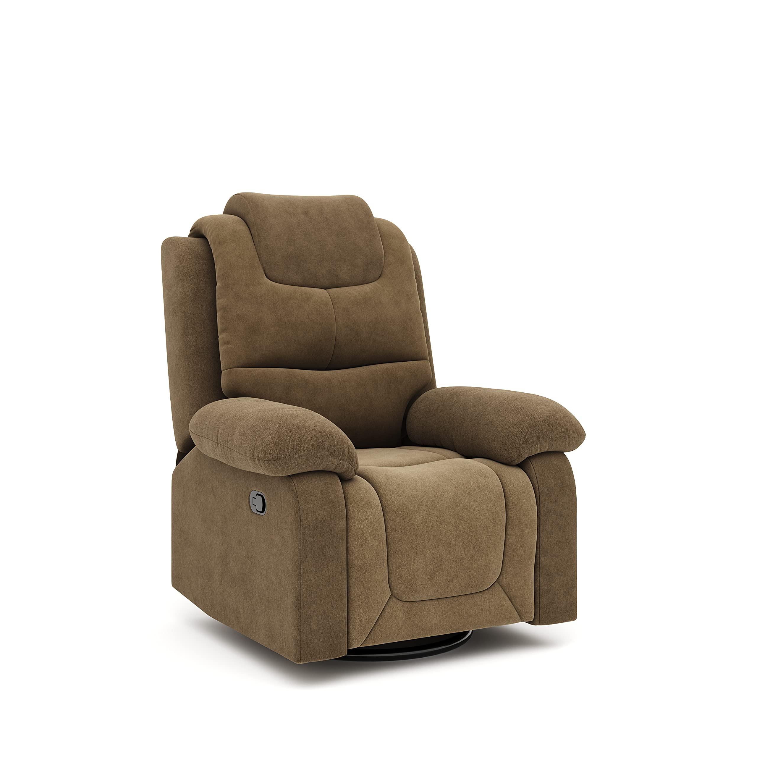 The Couch Cell | Rocking Recliner Chair | Olive Brown Fabric Upholstered Recliner | Comfortable Single Seater Recliner for Living Room Bedroom Home Seating