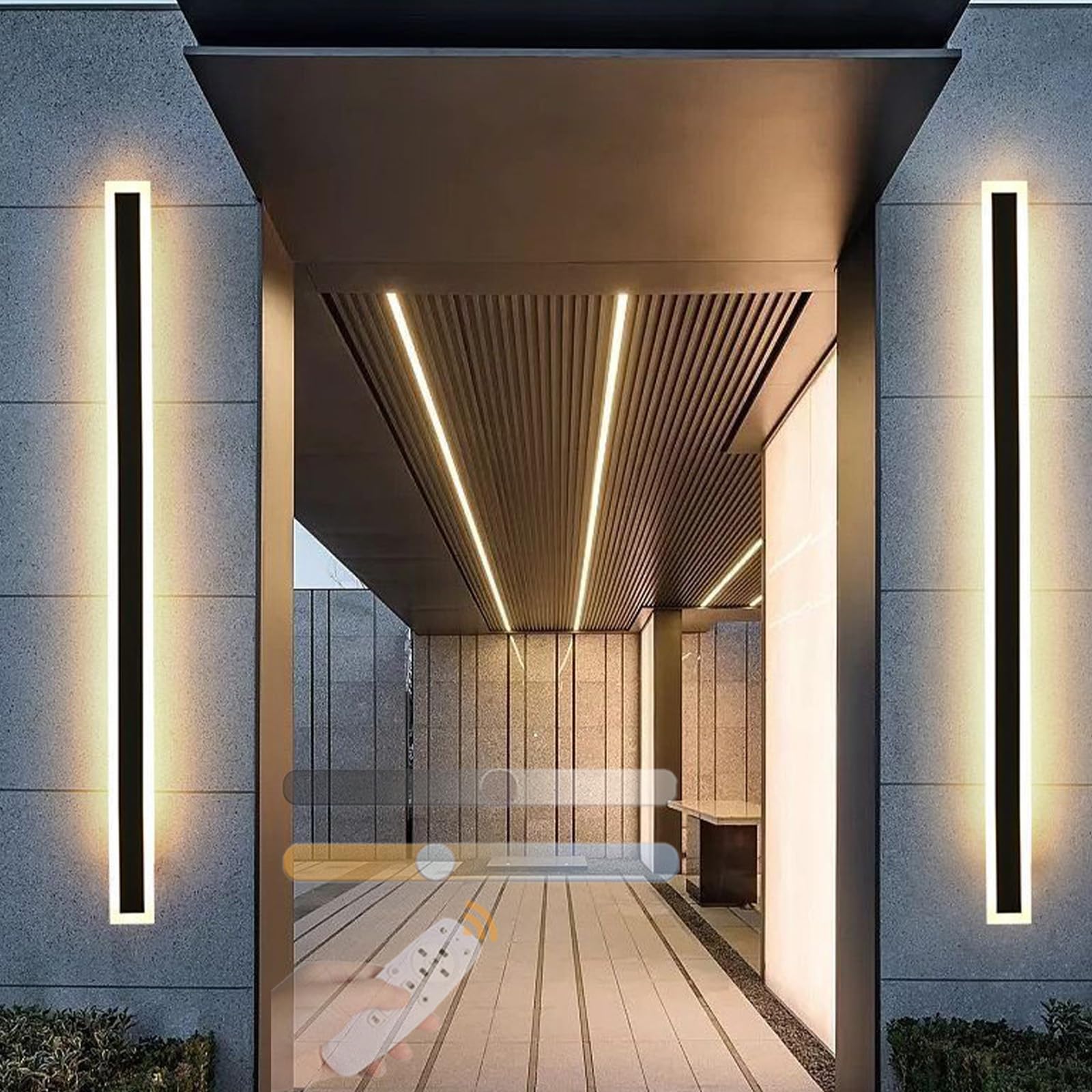 Luminaire mural acrylique dimmable en aluminium avec télécommande LED - 8