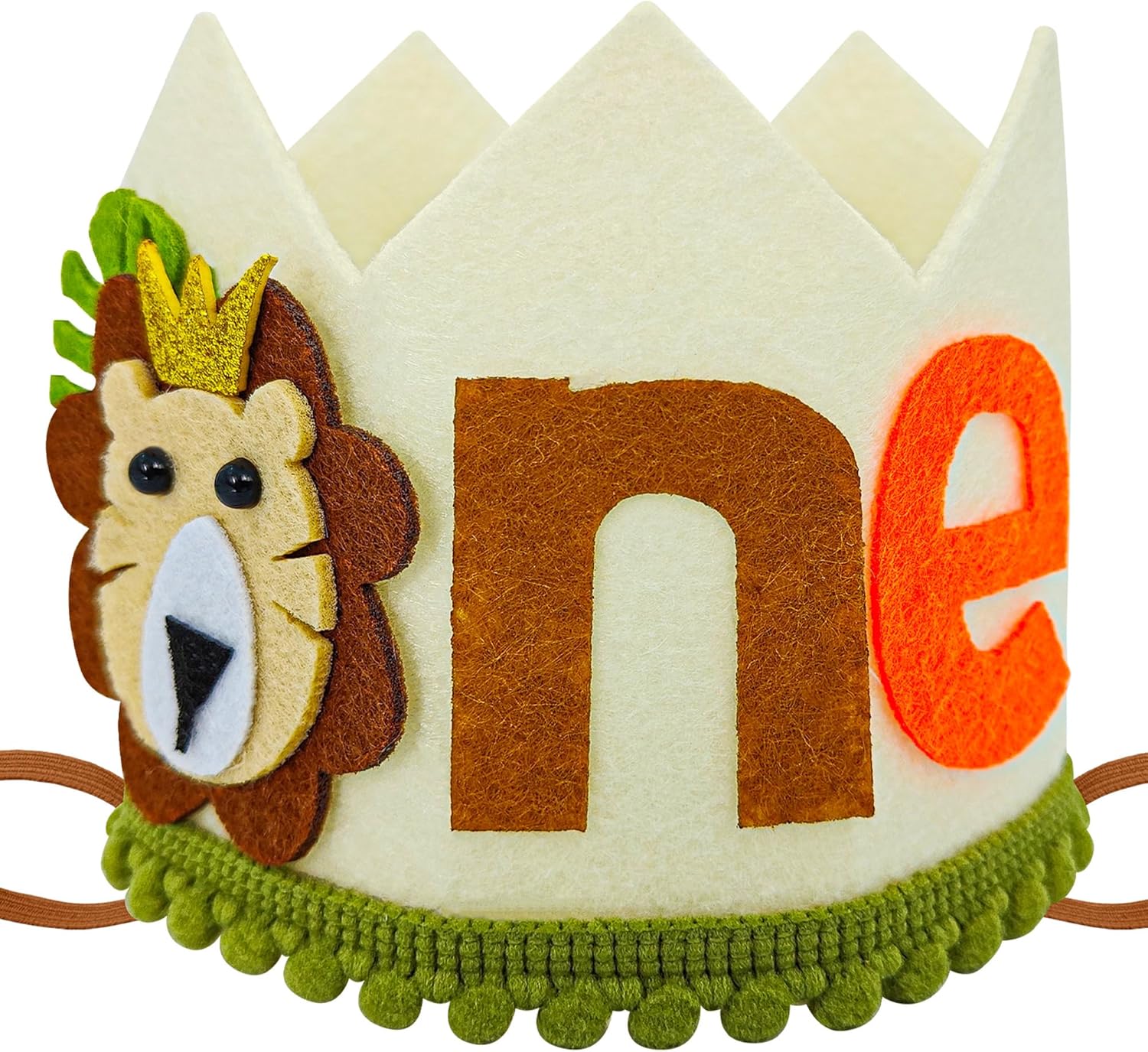 D-Fokes Baby Birthday Crown Hat for 1/2 or 1st Birthday, 6 Month Glitter Party Hat for Boys & Girls, Baby Photo Props Decor