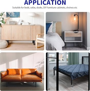 4PCS Metal Bed Frame Support Legs, Heavy Duty Bed Center Frame Slat Support Leg Retractable, Black Adjustable Bed Support Legs Metal Furniture for Cabinet Sofa Bed Frame Replacement Part(7inch-13inch)