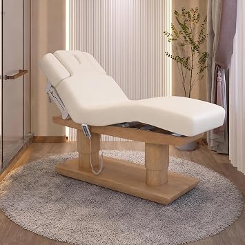 TATARTIST Electric Medical Spa Treatment Table Professional Massage Facial Bed with Heating Tilting Backrest and Leg Rest Adjustable Therapy Massage Tables with 4 Electric Motors