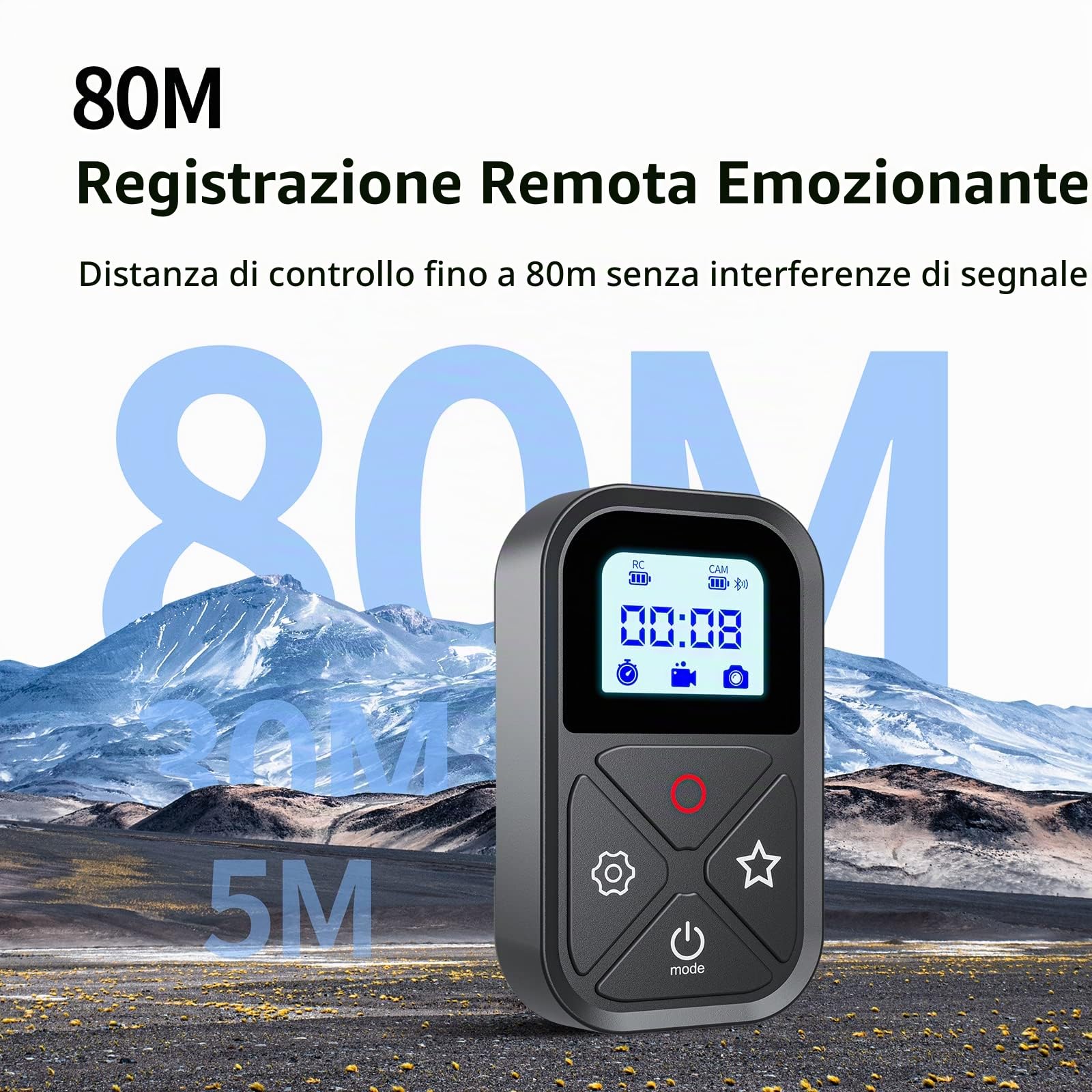 Telecomando per GoPro Smart Remoto: Hero 13-8 Max WiFi BT | Wireless, Bluetooth, LCD, cinturino da polso. Compatibile con Hero 13/12/11/10/9/8