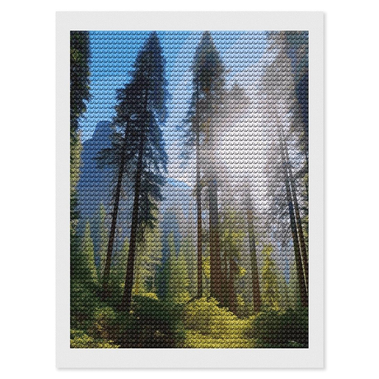 JTREHY National Parks Sunshine Trees Diamond Art Kits Personalized DIY Round Diamond Painting Kits for Beginner Full Drill Diamonds Dots Paintings for Adults Gem Art Crafts Home Decor