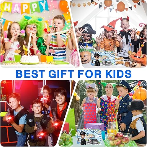 Miniatura 7 de Juguetes de policía, accesorios de policía, juego de rol con esposas, llaves de esposas, luz de advertencia, walkie-talkie, auriculares, tarjeta de