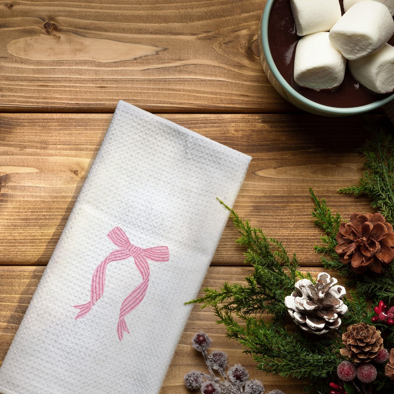 Pink Bow Kitchen Towels 16x24 Inch,Preppy Coquette Hand Dish Towels Decor for Kitchen,Coquette Gifts for Women - Image 6