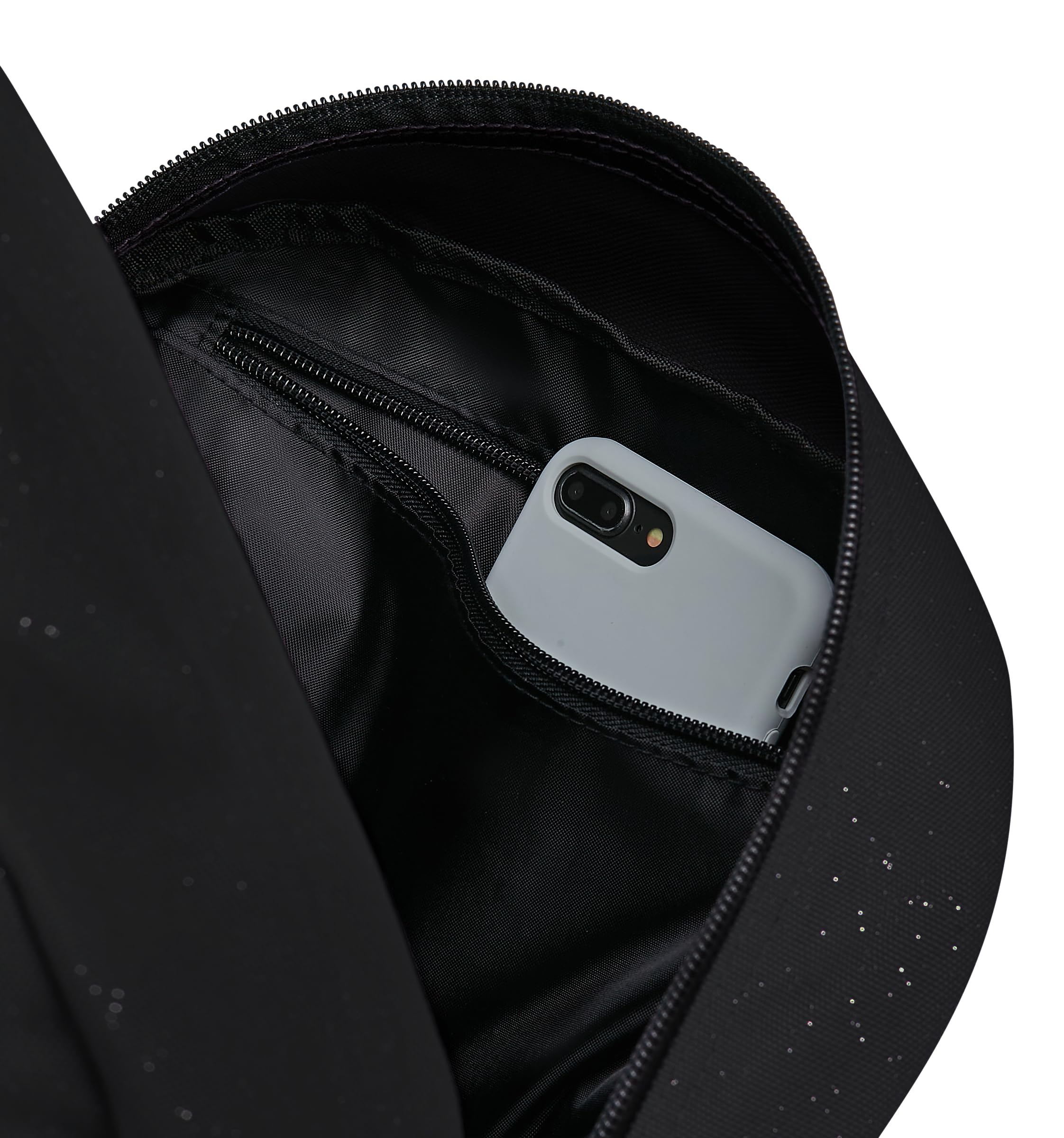 Invicta Zaino Scuola Carlson Shine, Nero, 24 L, Effetto brillantini, Monoscomparto, Tasca interna con zip, Scomparto porta pc ablet, Tasca laterale portaborraccia, Scuola media e superiore, Ragazza