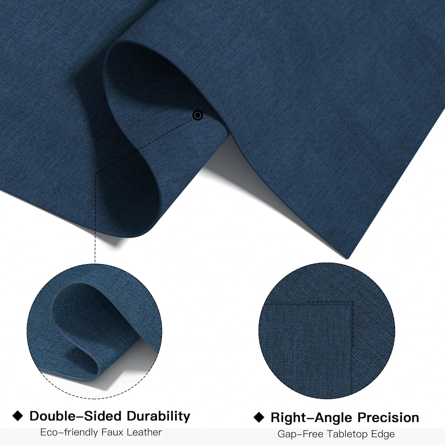 Placemats Set of 6, DOLOPL Reversible Faux Leather Place Mats – Waterproof, Heat Resistant, Washable & Easy-Clean Wipeable, 17"x11.8" Modern Neutral Style for Kitchen & Dining Table