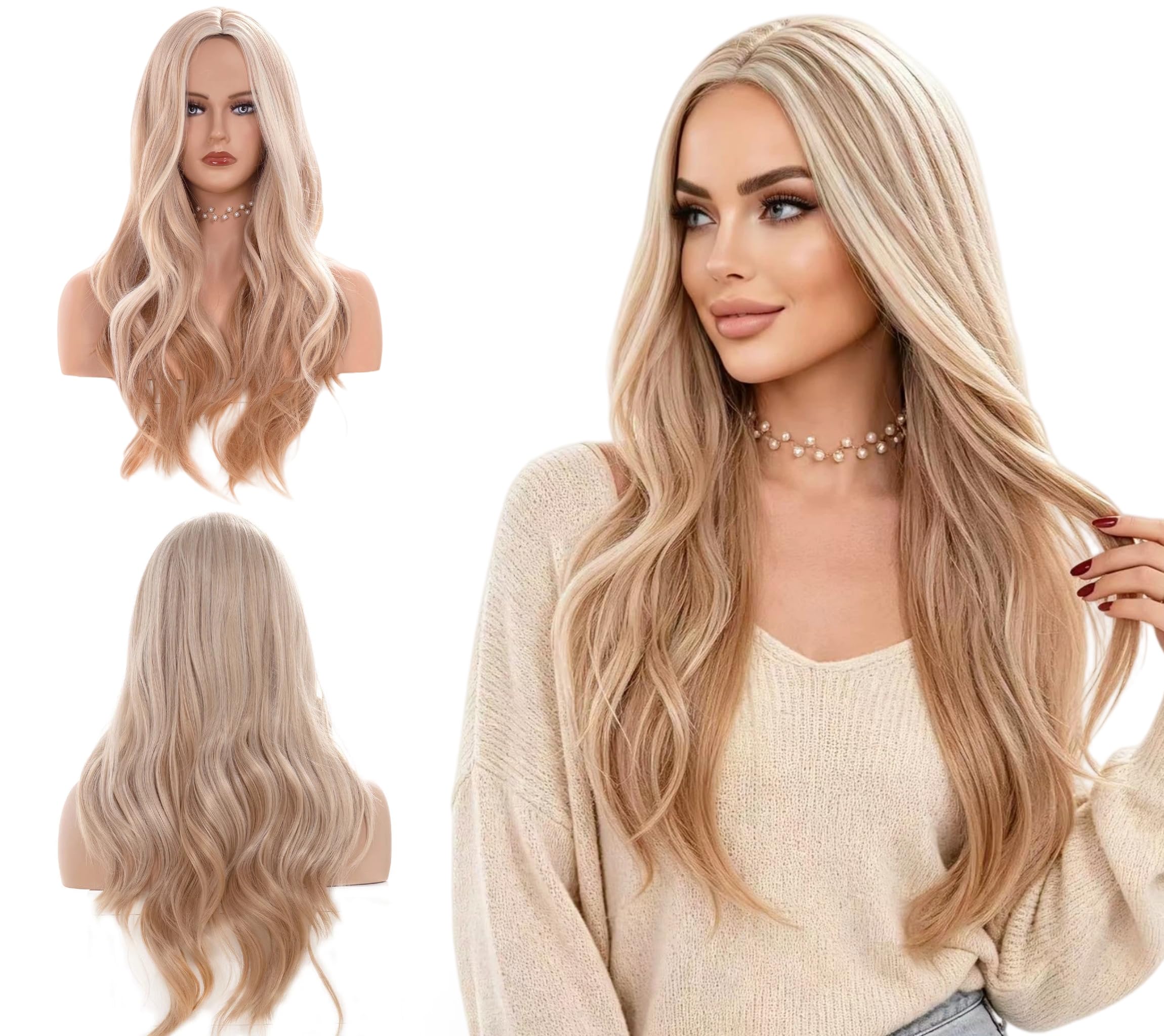 Amazon.com : Gerulyss 26 Inches Light Blonde Mix Strawberry  display picture 1