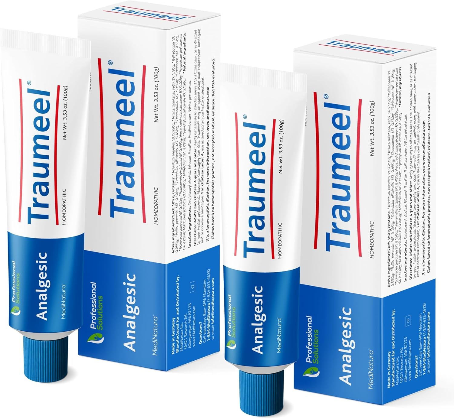 MediNatura Traumeel Ointment Arnica + 13 Active Ingredients for Muscles & Joints - Made in Germany - 3.53 oz (2 Pack)