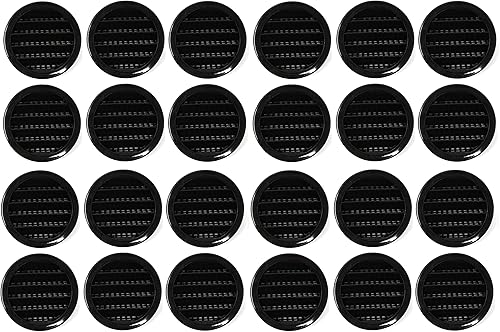 Vista 52 de 2.5 "rejilla redonda de plástico Soffit rejilla de ventilación de aire para reptiles cubierta (6, blanco)