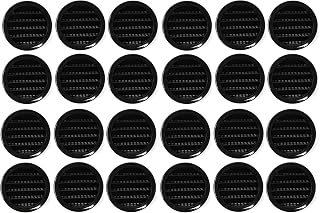 2" Round Plastic Louver Soffit Air Vent Reptile Screen Grille Cover Multiple Colors/Quantities (50, Black)