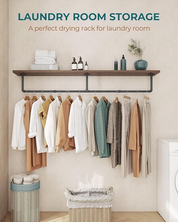 OROPY 65.7 Heavy Duty Industrial Pipe Clothes Rack for Hanging Clothes