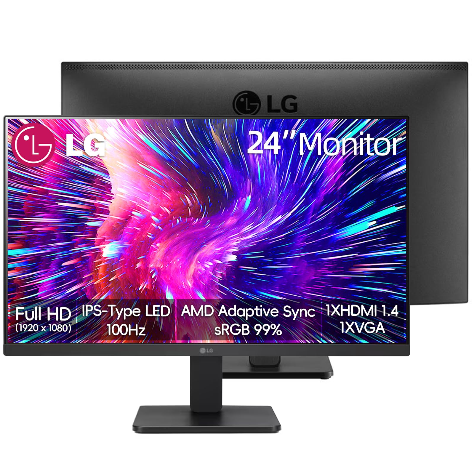 Amazon.com: LG 24 inch FHD IPS 100Hz Monitor, AMD FreeSync, 99