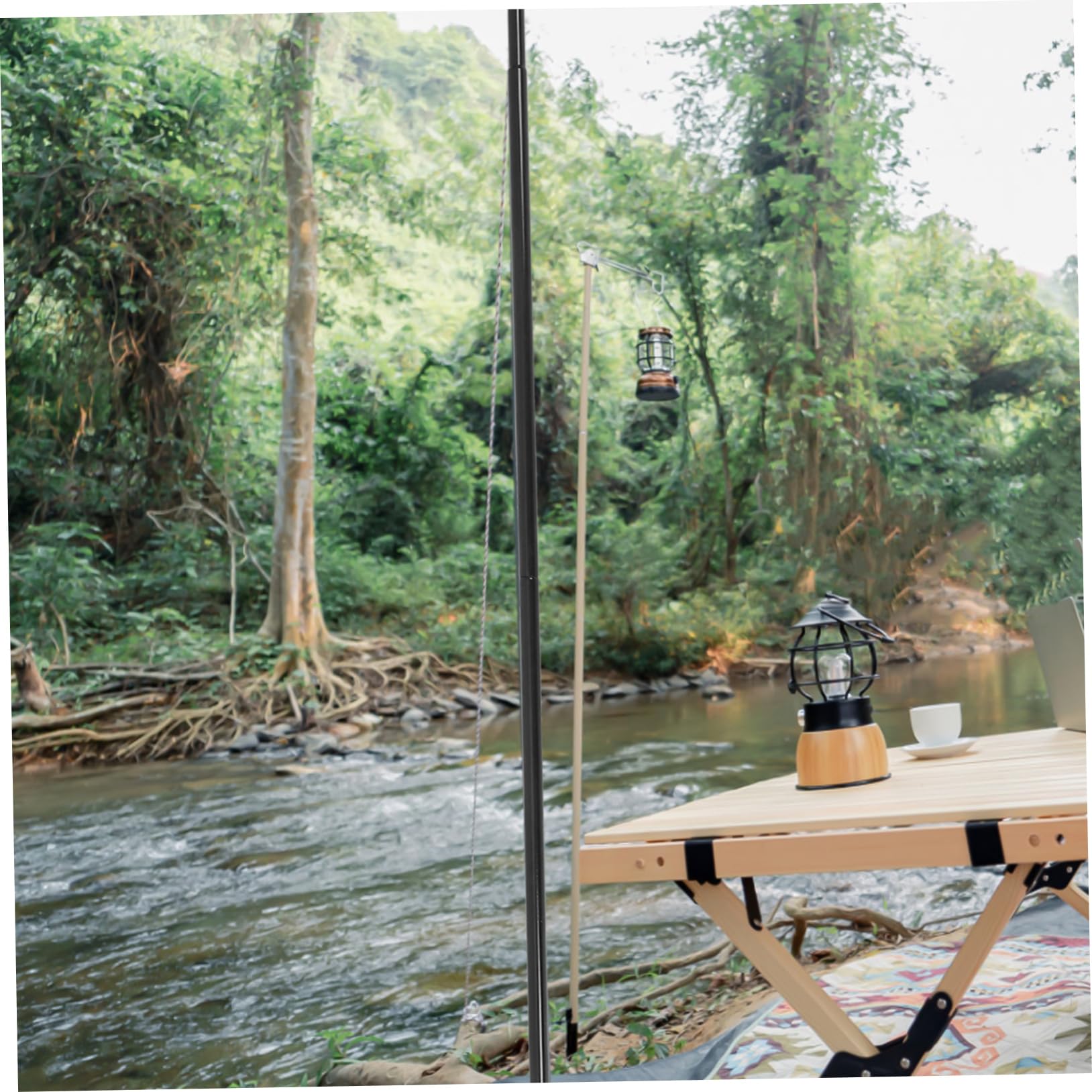 GANAZONO 1 Ensemble Poteaux de Support de Tente Réglables Kit de Remplacement pour Bâches et Auvents Accessoires de Camping avec de Rangement Sections