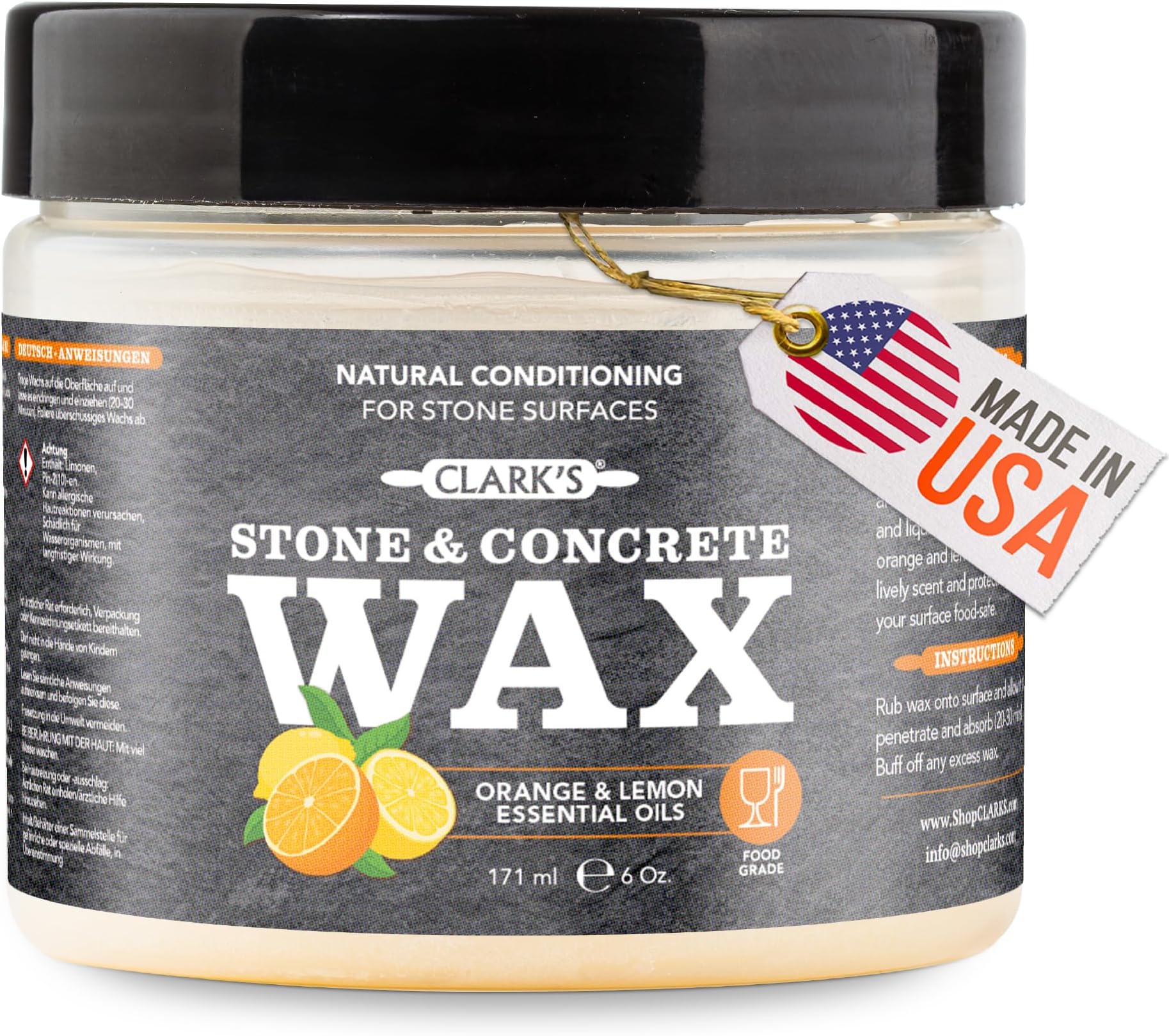 CLARK'S Soapstone Slate and Concrete Wax (6oz)