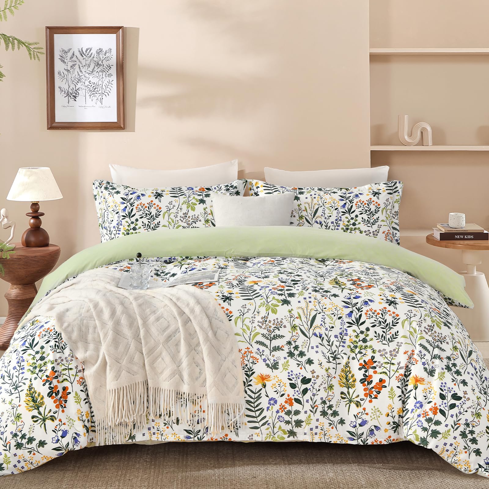 Parure de lit microfibre DJY 200x200 finition haut de gamme et design durable vert