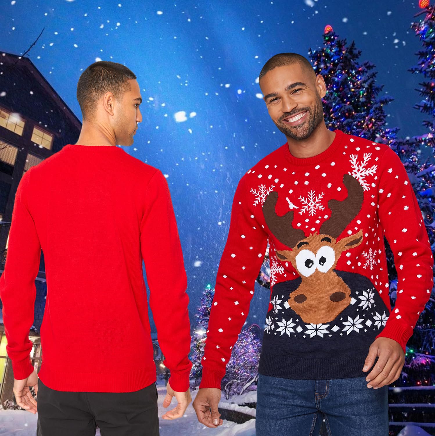 NOROZE Hombre Jersey Alce Feliz Navidad para de Navidad Reno Elfo Fútbol FC Novedad Jersey