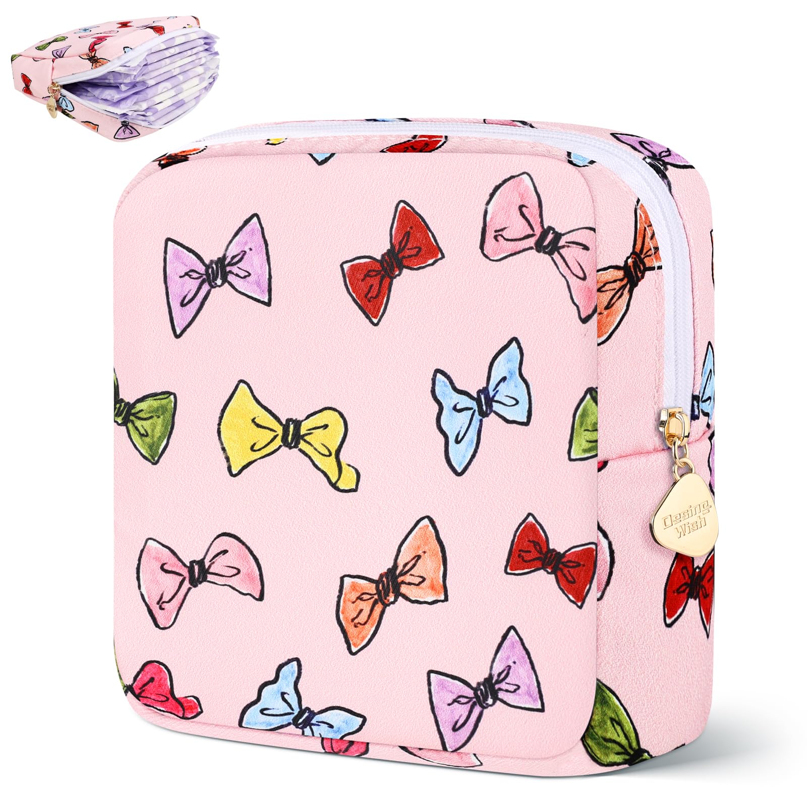Period Bag for Women, Polyester Sanitary Napkin Storage Bag