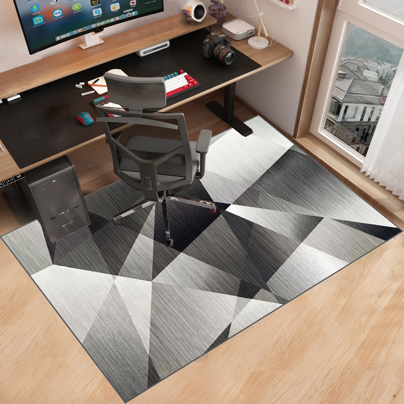 Bürostuhl Unterlage - Gaming Teppich - Bodenschutzmatte Bürostuhl - Gaming Stuhl Unterlage - Bodenschutzmatte für Hartböden 90 x 120 cm - Schreibtischstuhl Unterlage Schutzmatte Bürostuhl