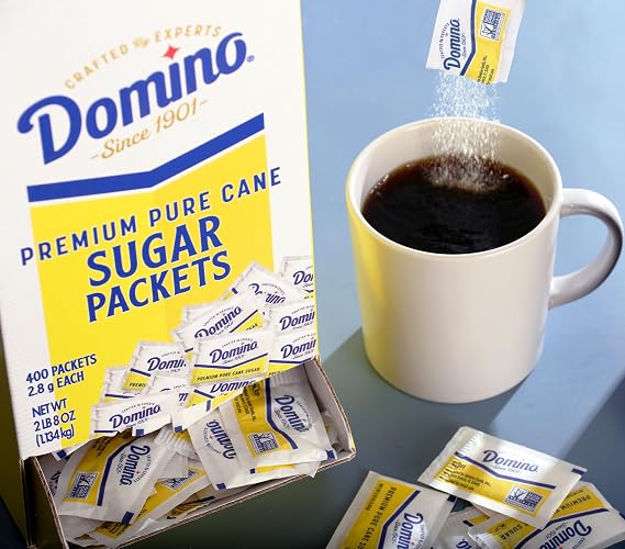 Domino White Sugar Packets, 400 Count Dispenser Box, 0.10 oz Each