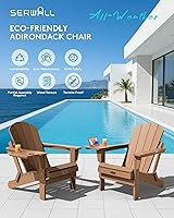 Vista 174 de SERWALL - Silla plegable Adirondack para patio, jardín, exterior, resistente a la intemperie, sillas para hoguera, color naranja
