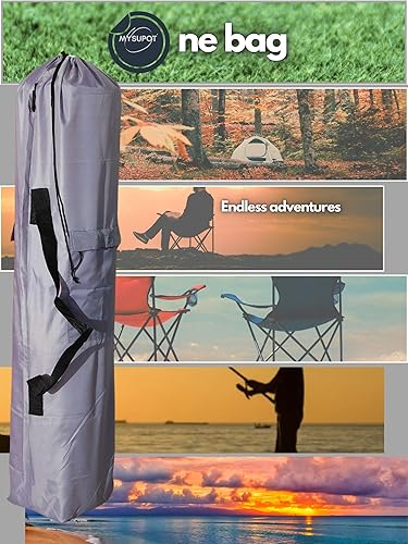 Miniatura 6 de Bolsa de repuesto de 43 x 9 x 9 pulgadas (gris, L) para silla de campamento plegable, sillas de campamento, hamaca, tapete de yoga, silla de playa,
