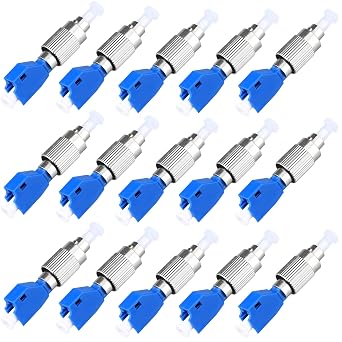 FC Male to LC Female UPC Fiber Optical Cable Connector Convertor Adapter Flange 2.5 1.25mm Single Mode Compatible with FTTH Optical Power Meter OPM Visual Fault Locator VFL 15pcs