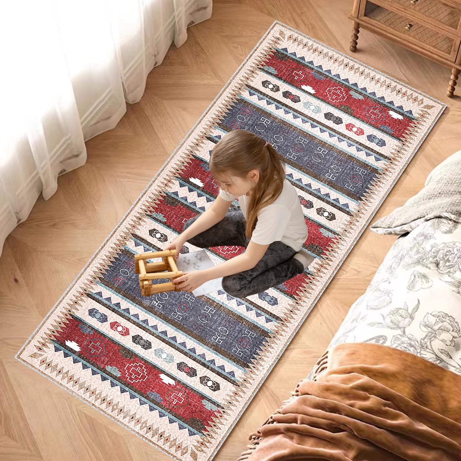 Nadający się do prania, dywan na korytarz, 60 x 350 cm, z krótkim włosiem, chodnik kuchenny, dywan na korytarz, antypoślizgowy bieżnik do korytarza, kuchni, wejścia, jadalni, sypialni