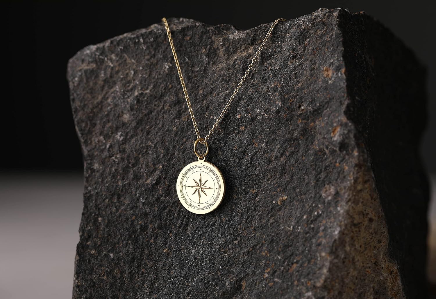 Dainty 14k Gold Compass Necklace, Personalized Compass Pendant, Compass Gift, Compass Jewelry, Polaris Necklace, Gold Necklace for Women