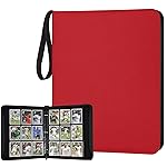 GERMUN 9 Pocket Card Binder, Premium Zip Trading Card Binder, 720 Double Sided Pocket PU Card Collection Binder, Collector Card Album, Card Folder for MTG, TCG, Sports Cards, Game Cards (RED)