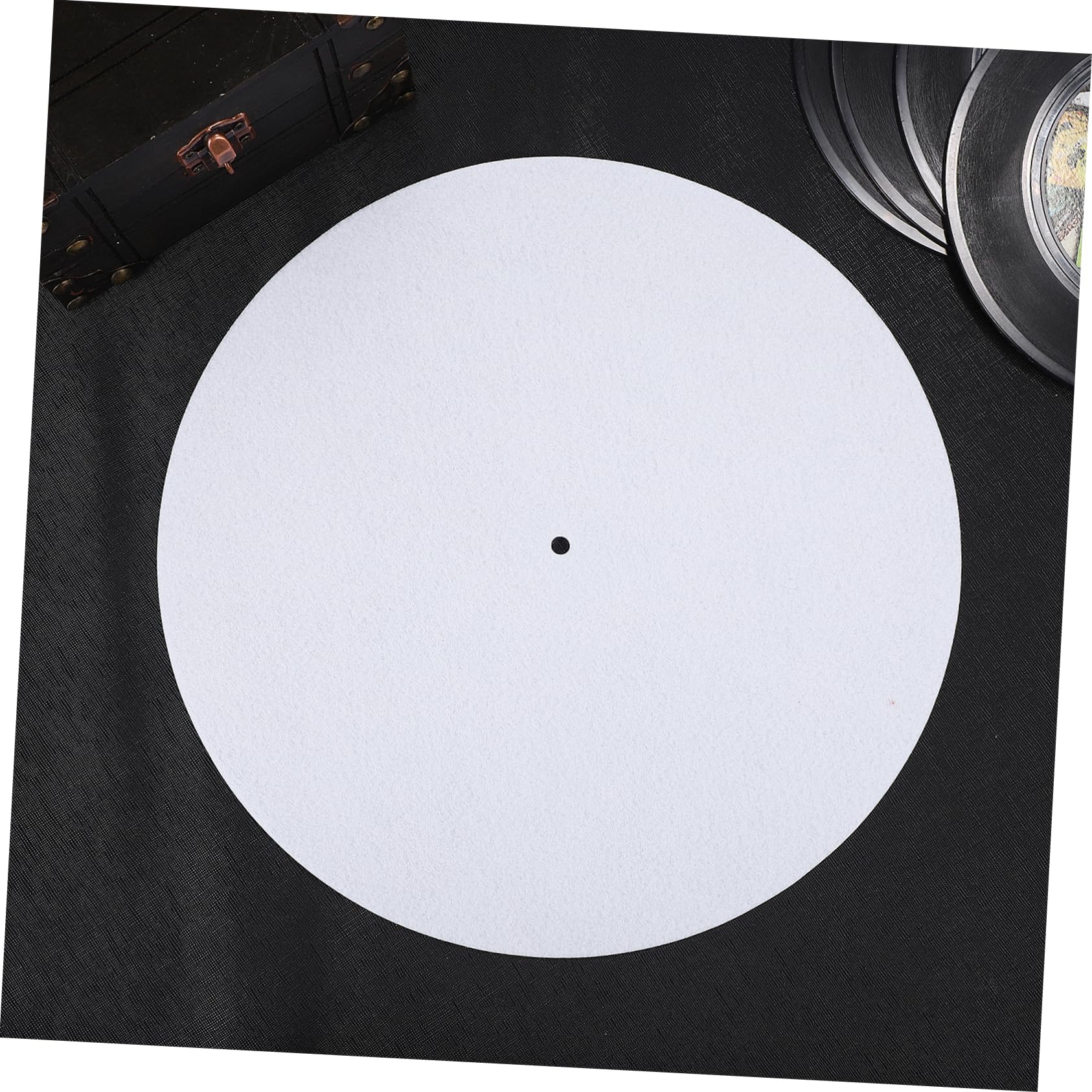 GLSTOY White Wool Turntable Mat Record Accessories Anti-static Record Player Pad Anti-vibration Wool Pad
