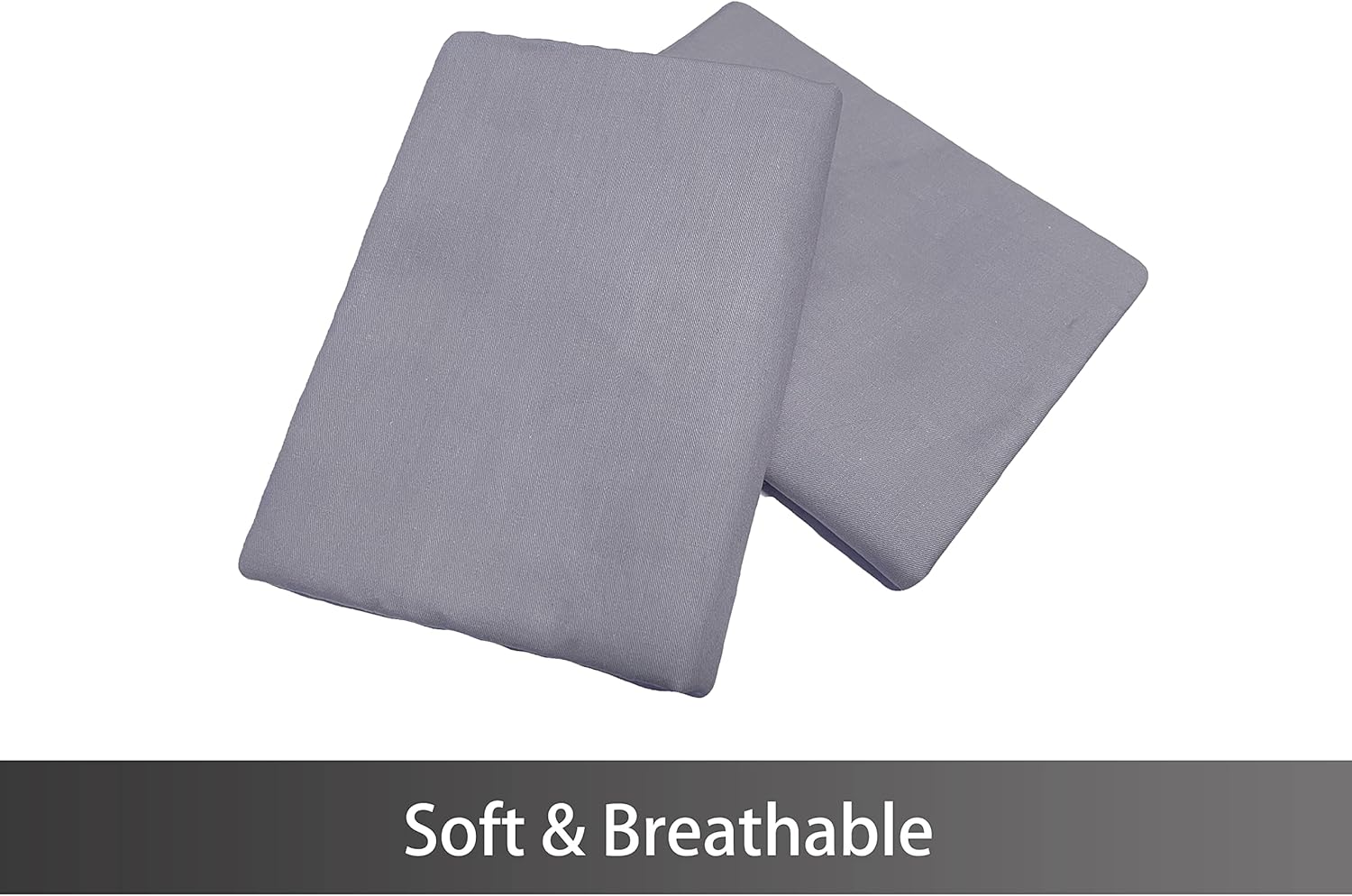 iMaylex Soft 100% Egyptian Cotton Zipper Pillow Case, Cozy and Lightweight Pillowcase, Set of 2, Light Grey, Standard, 20" x 26" - Image 5