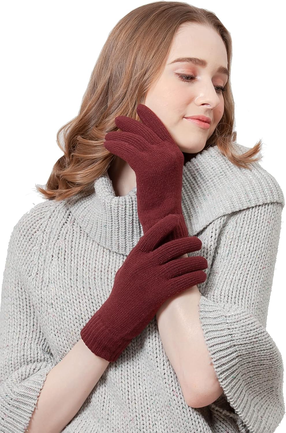 Be Your Own Style BYOS Winter Women's Toasty Warm Plush Fleece Lined Knit Gloves in Solid & Glitter - Image 4